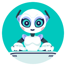 Icone de busca: Robô com uma lupa Icone de busca: Robô com uma lupa